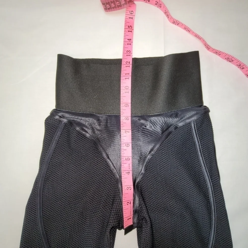 Black Waffle Weave Full Length High-rise Leggings Women's Size Medium - Picture 7 of 11
